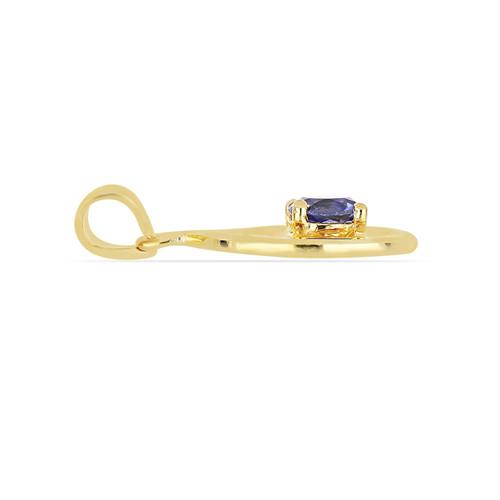 STYLISH TANZANITE GEMSTONE  BRASS PENDANT